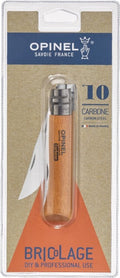 Opinel no.10 zakmes - carbonstaal hout blister