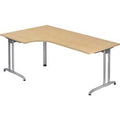 Bach hoekbureau hammerer vbs82 3 melamine 200x120cm esdoorn