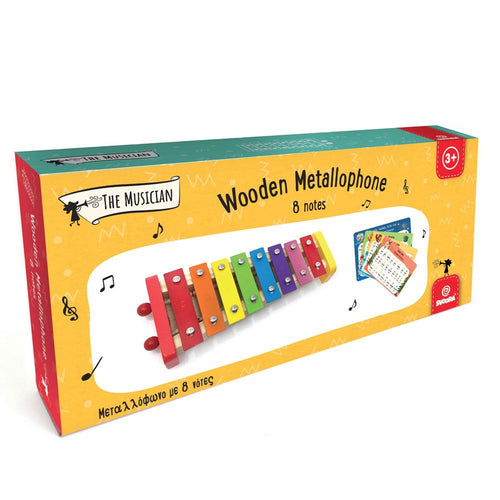 8 noten kleurrijke metallofoon. 3+
