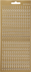 Creativ company stickers goud - cijfers stickers - gouden zelfklevende getallen stickervellen - diy versiering - kaarten maken - scrapbooking knutselen - 10x23 cm - 1 vel