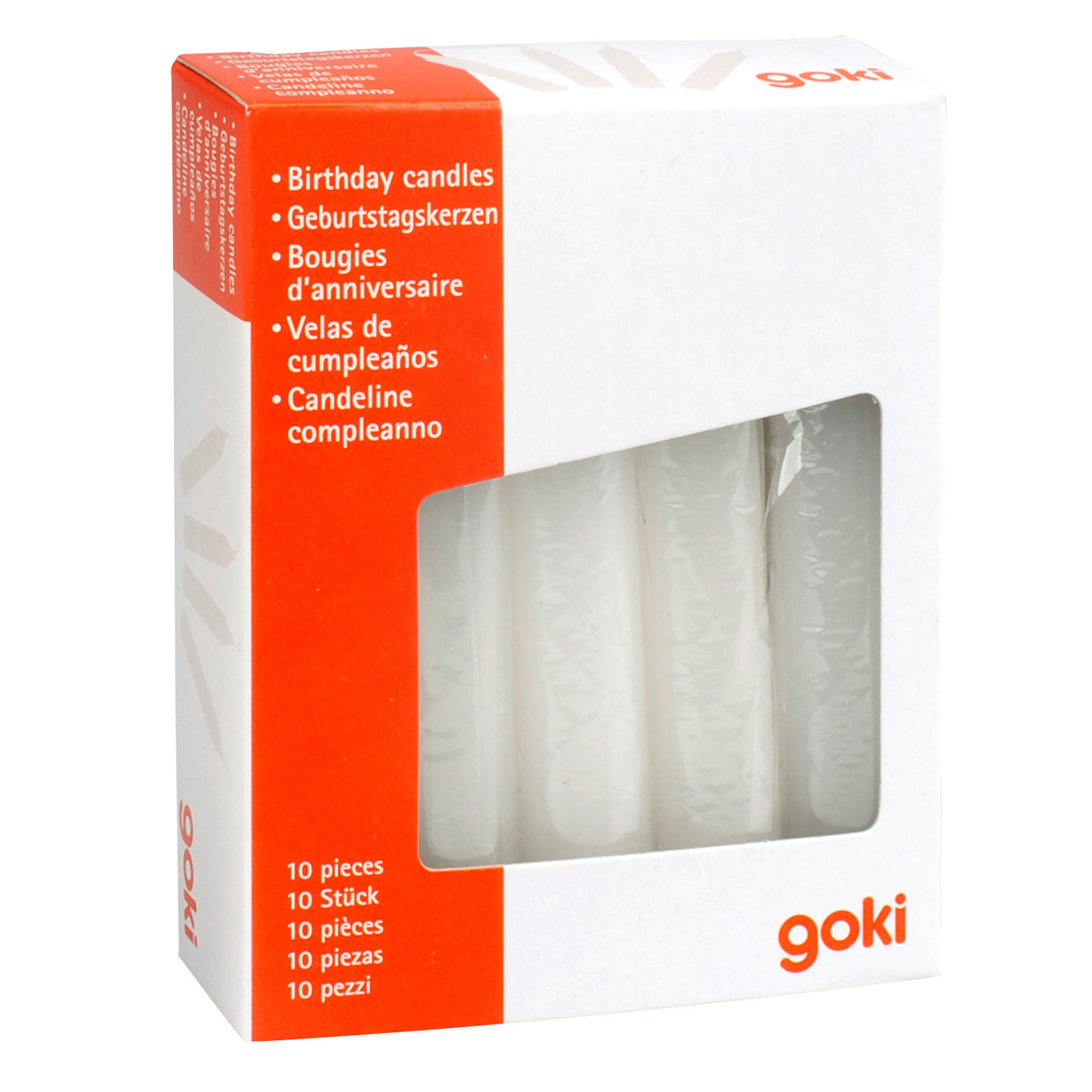 Goki-Geburtstagskerzen, 10 Stück.