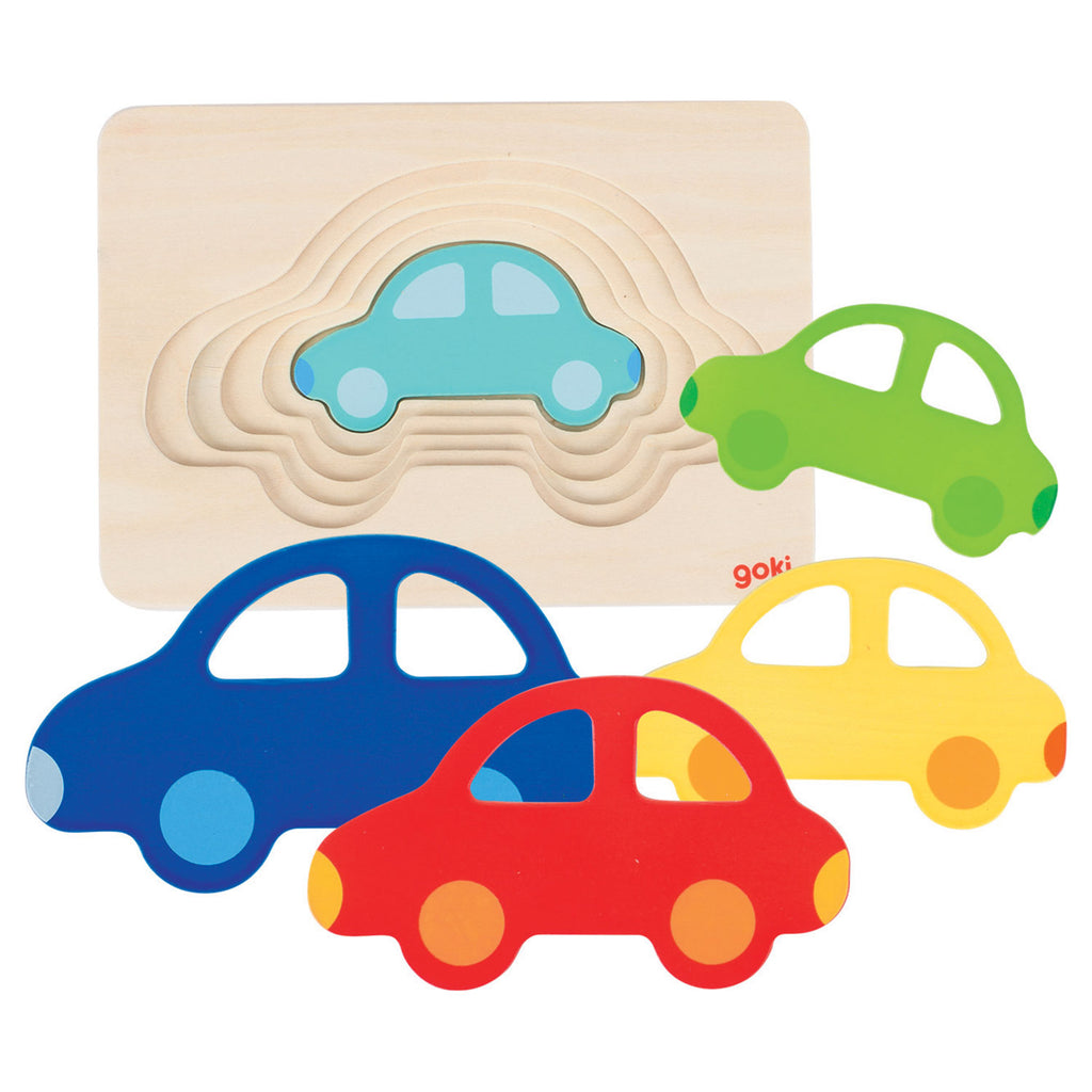 Goki lagenpuzzel auto, 5 lagen