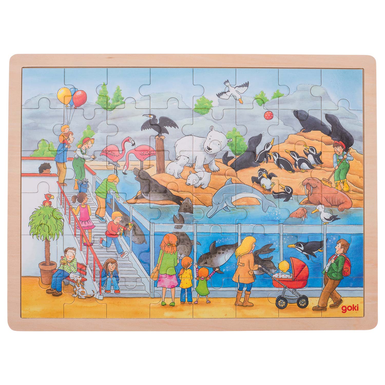 Goki Holzpuzzle -Puzzle Zoo, 48tlg.