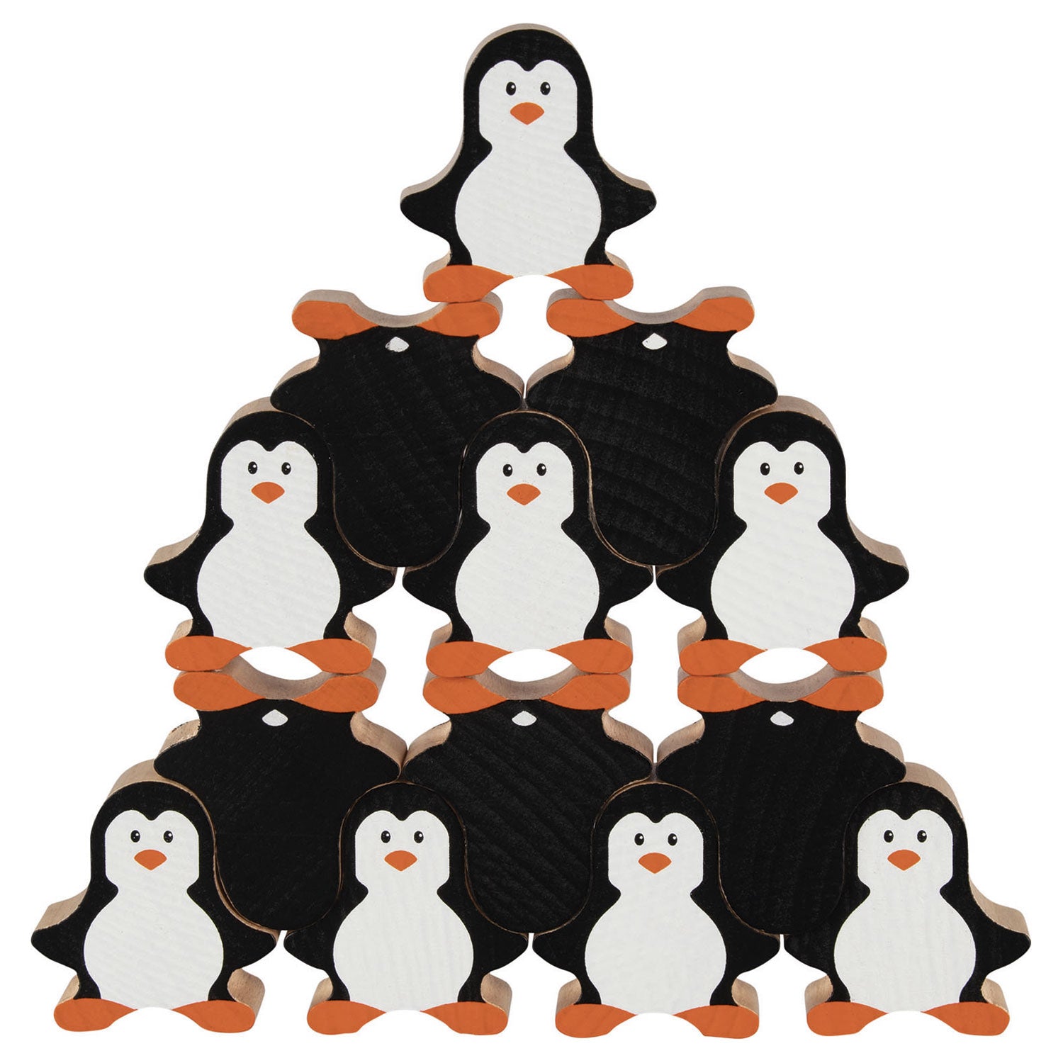 Goki houten stapelspel pinguin