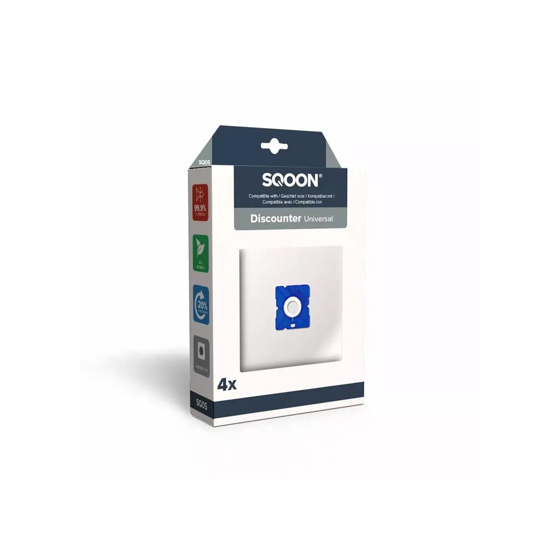 Sqoon stofzuigerzak discounter doos a 4 stuks