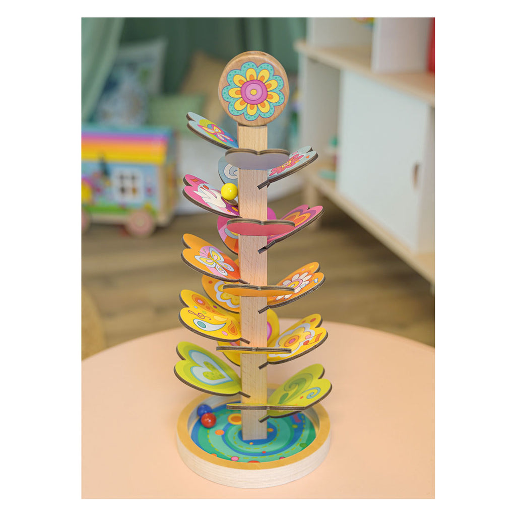 Goki knikkerspel geluidswaterval kleurrijk speelgoed voor kinderen.