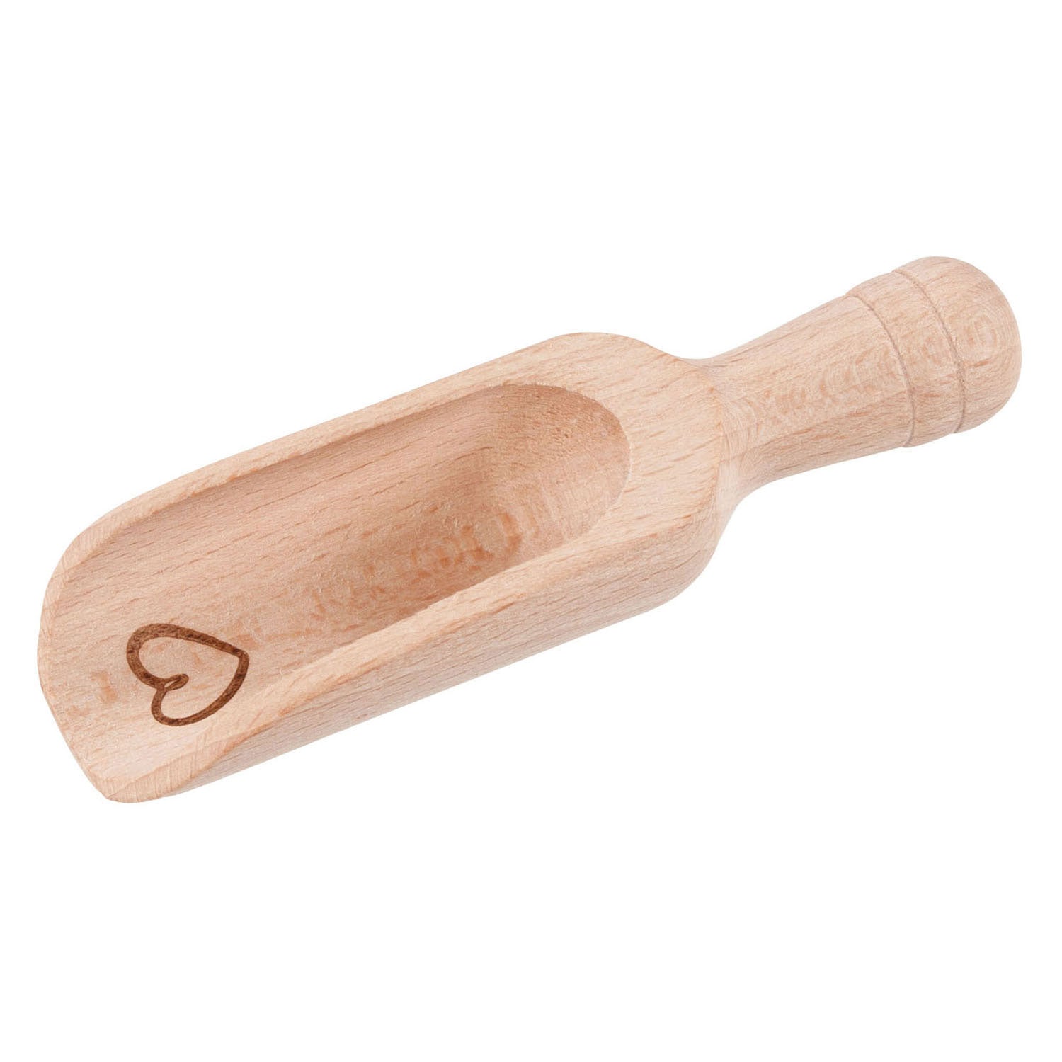 Goki Mehlschaufel aus Holz, herzförmig, klein, 10 cm