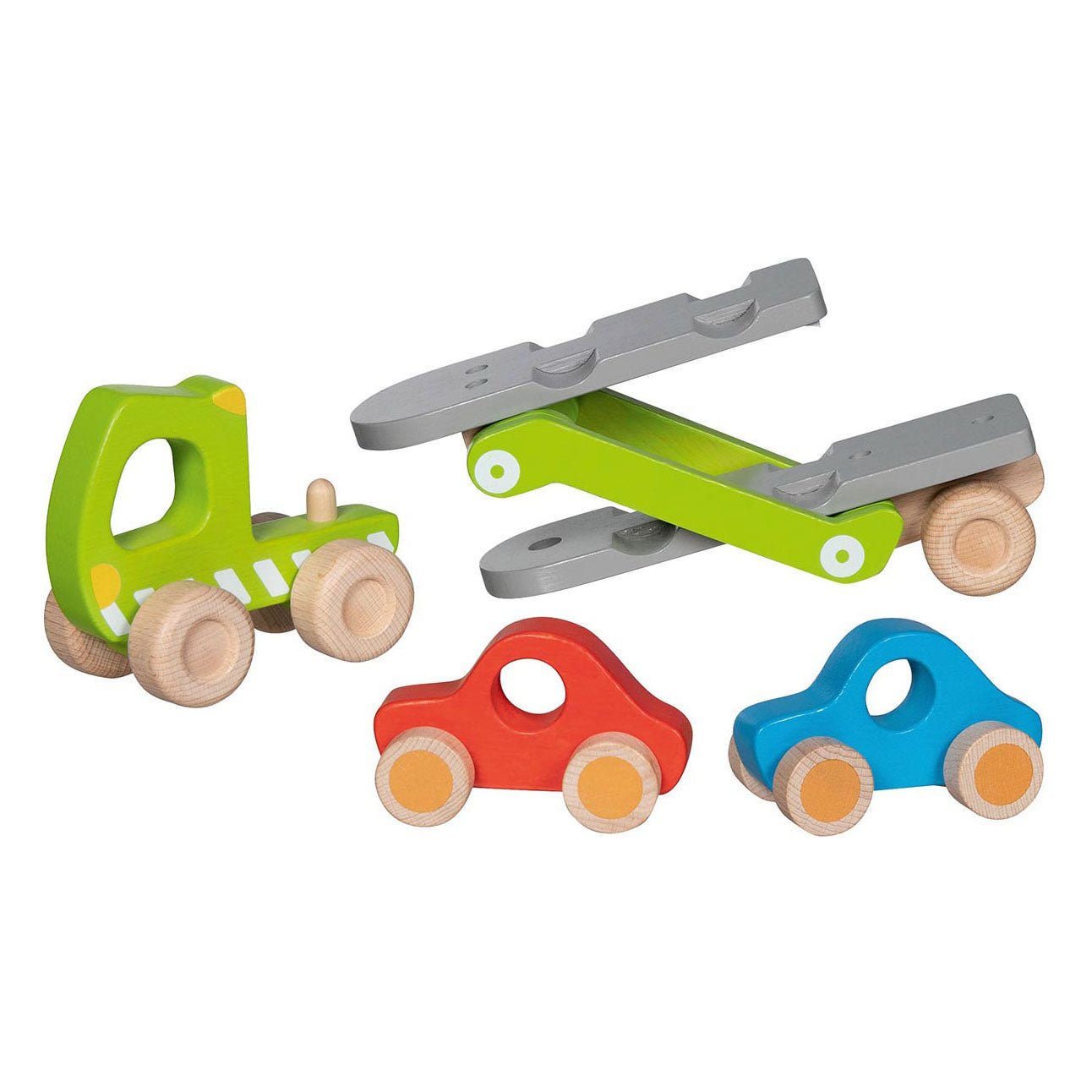 Goki-Holzautotransporter mit 2 Fahrzeugen
