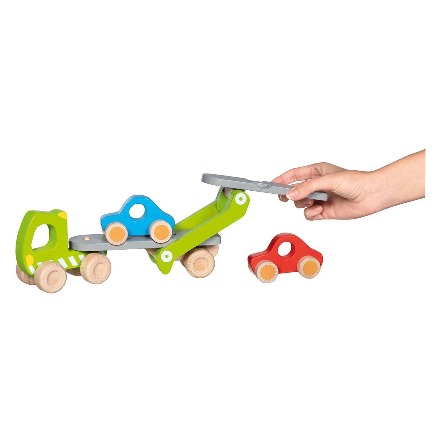 Goki-Holzautotransporter mit 2 Fahrzeugen
