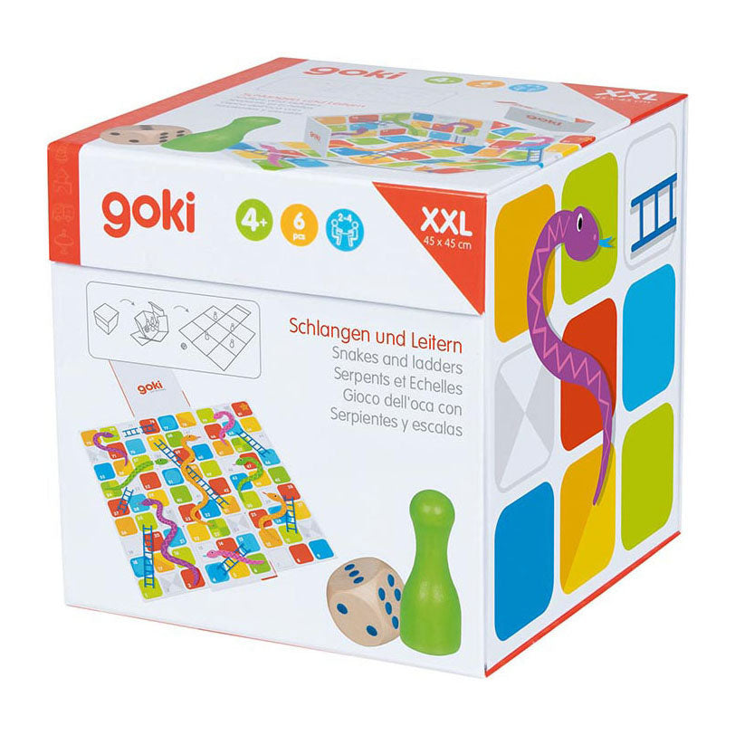 Goki XXL Schlangen und Leitern im Würfel-Brettspiel