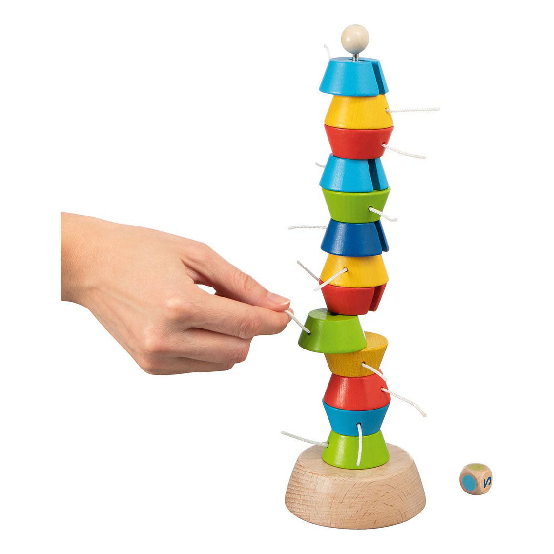 Goki houten wiebeltoren spel, 15dlg.