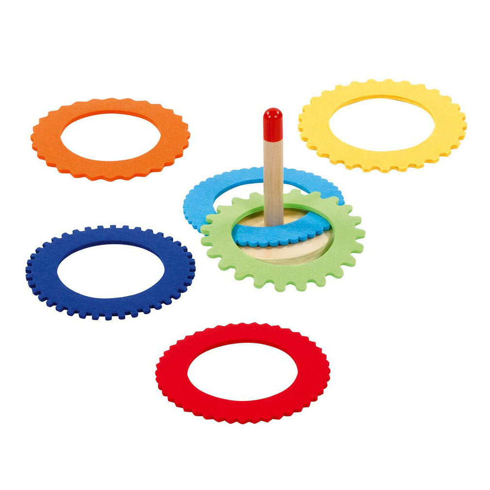 Goki Holzringwurfspiel mit 6 Filzringen