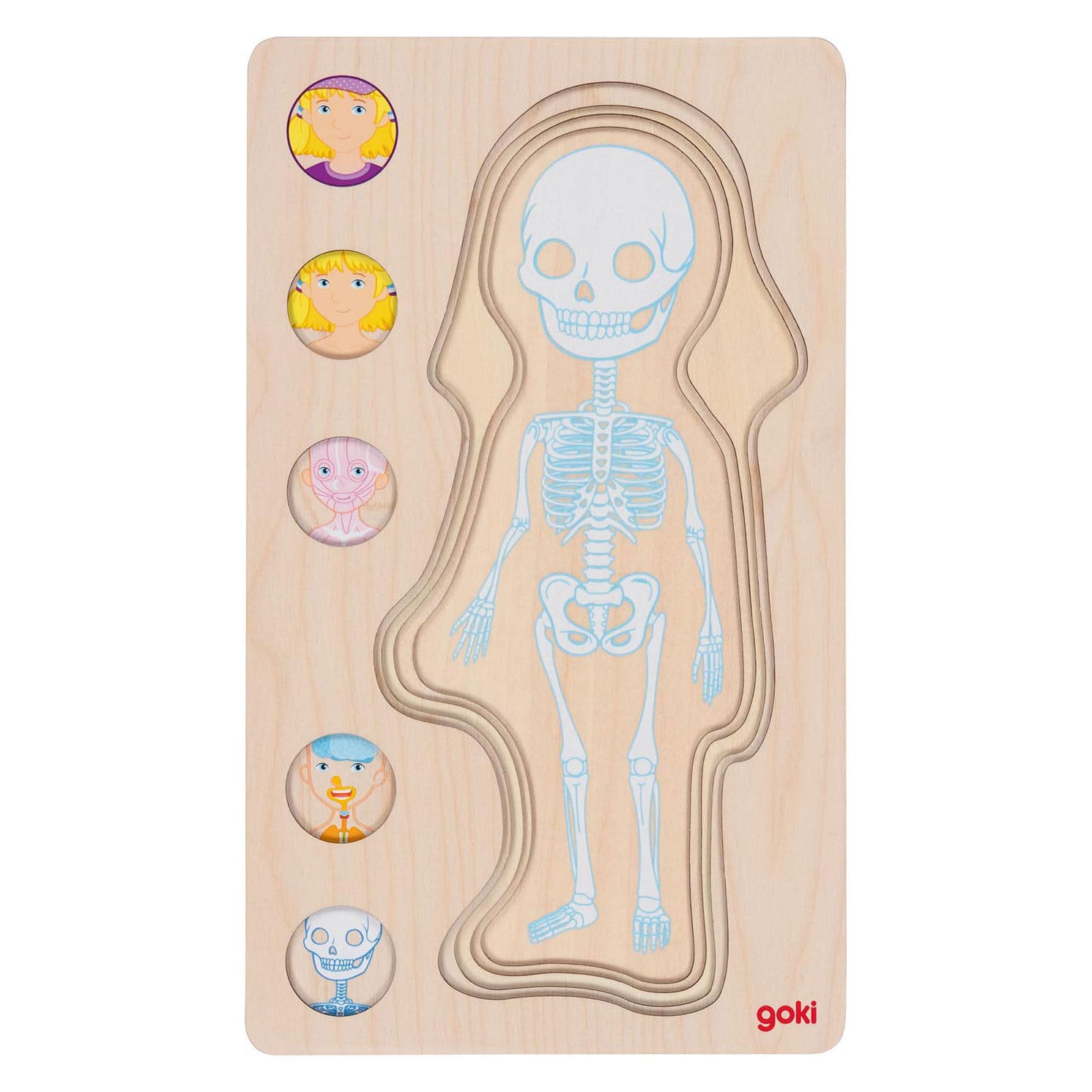 Goki Holzpuzzle „Menschlicher Körper Mädchen“, 29 Teile.