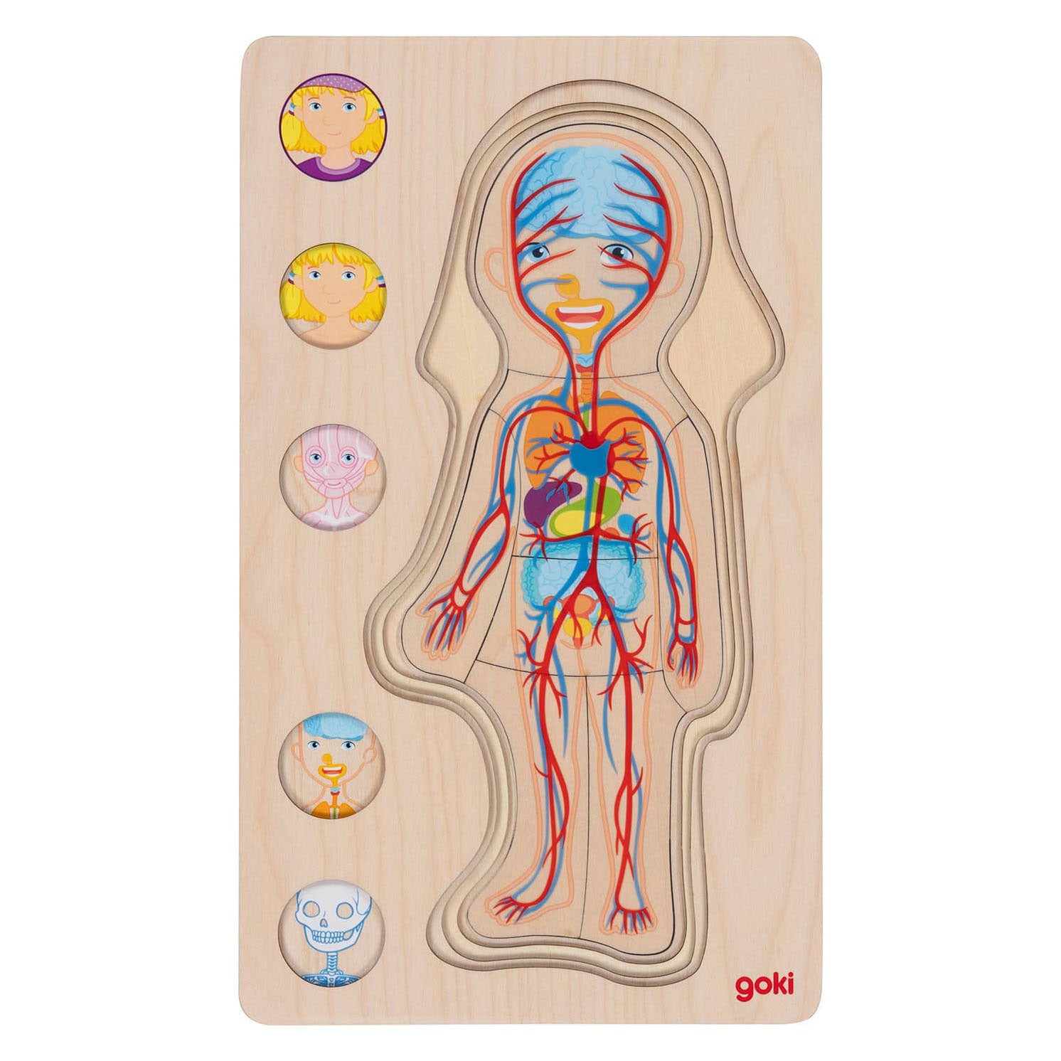 Goki Holzpuzzle „Menschlicher Körper Mädchen“, 29 Teile.