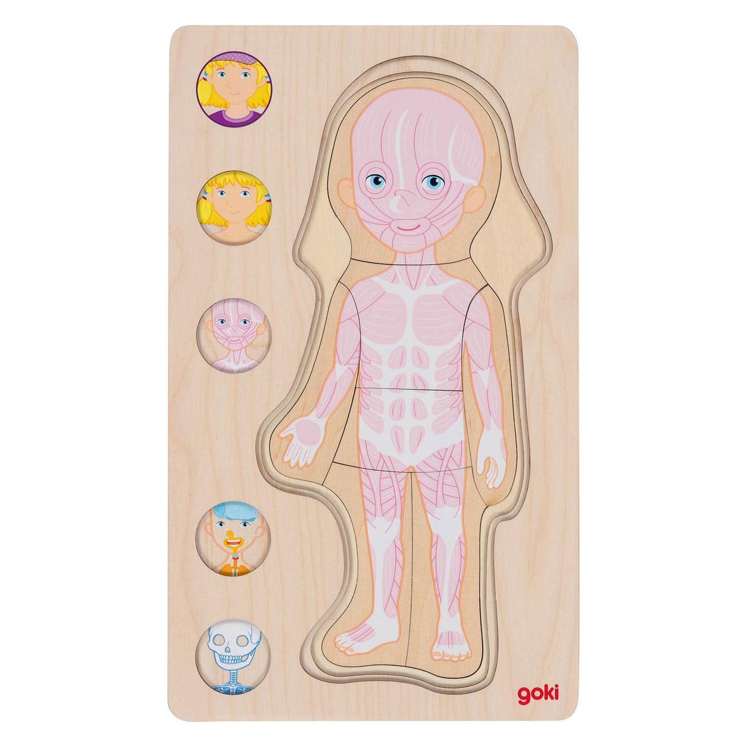 Goki Holzpuzzle „Menschlicher Körper Mädchen“, 29 Teile.