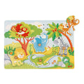 Goki Holz-Steckpuzzle Zoo mit Sound, 6-teilig.