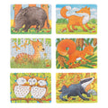 Goki Mini-Puzzle aus Holz, Waldtiere, 24 Teile.