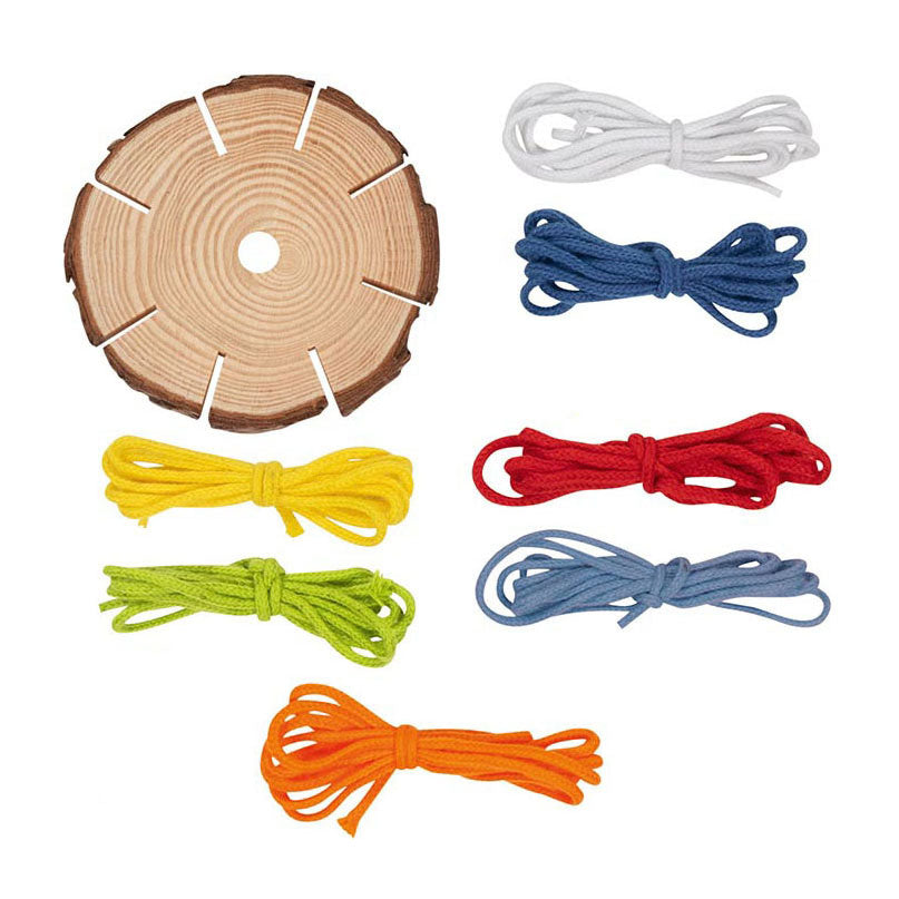 Goki Bastelset zum Basteln von geflochtenen Holzscheibenarmbändern