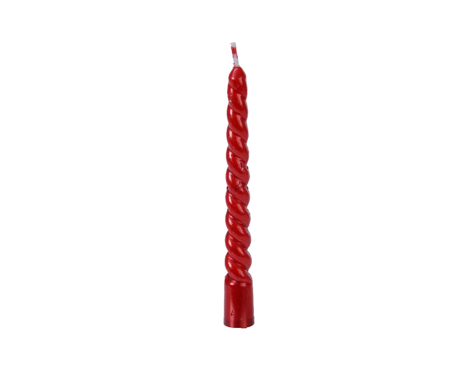 Decoris kerstboomkaars rood ø1,2x10cm set a 8