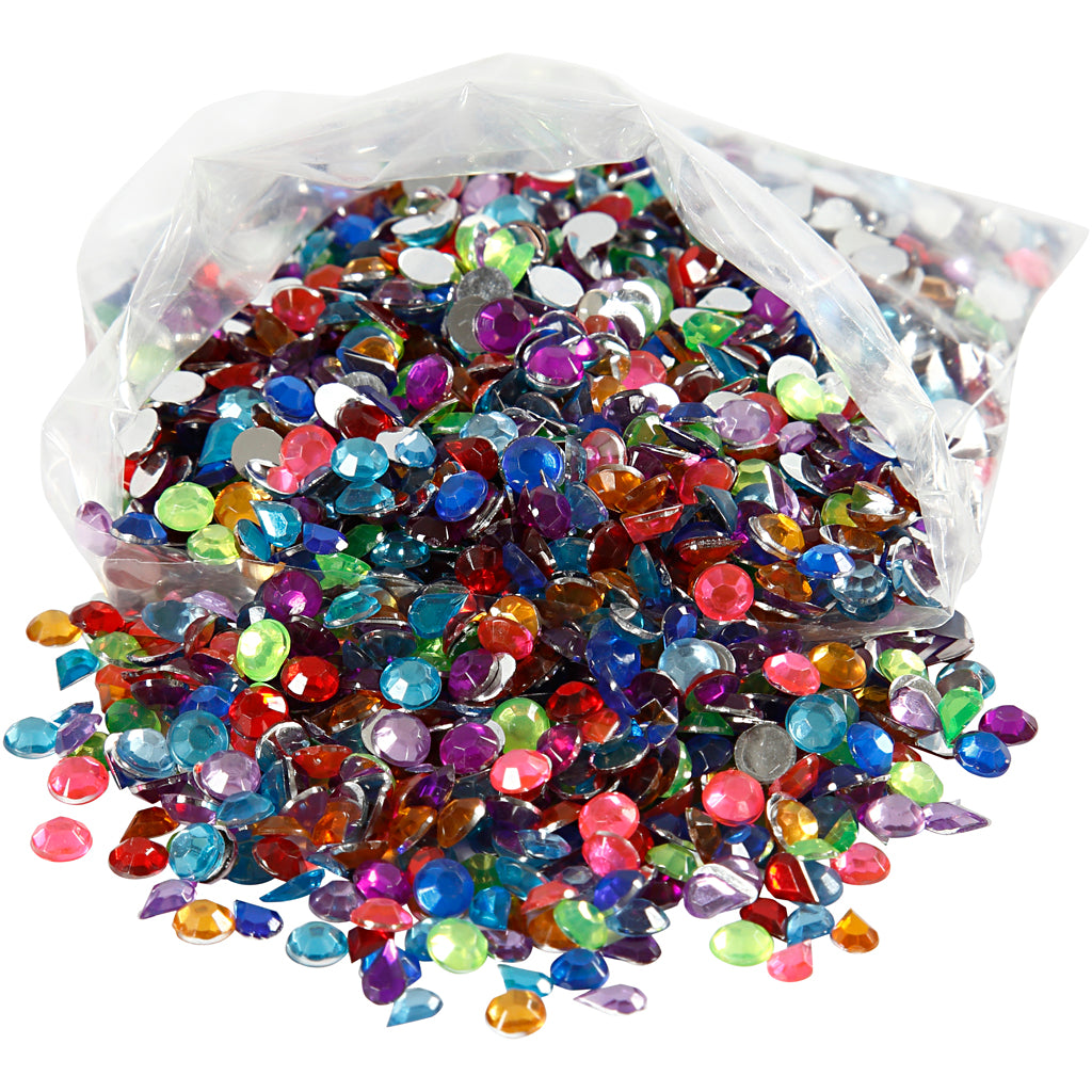 Creativ company creotime strasstenen, afm 5 mm, kleuren assorti, 3000 assorti