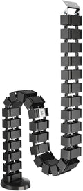 Fellowes - cablespine - kabelmanagement slang voor bureau – kabelgoot zit-sta bureau – verstelbaar tot 130 cm – kabelorganizer met magneet voetplaat