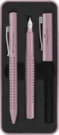 Faber-castell schrijfset - grip 2010 - balpen en vulpen - in giftbox - harmony rose shadows - fc-201528