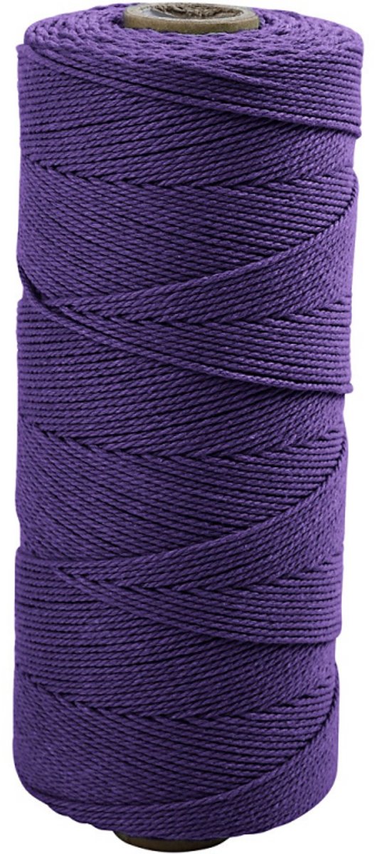 Creativ company cc macram? cord, l: 315 m, thickness 1 mm, thin quality 12 12, violet, 220 g 1 ball