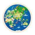 Goki dubbelzijdige houten puzzel - wereldbol, 57st.