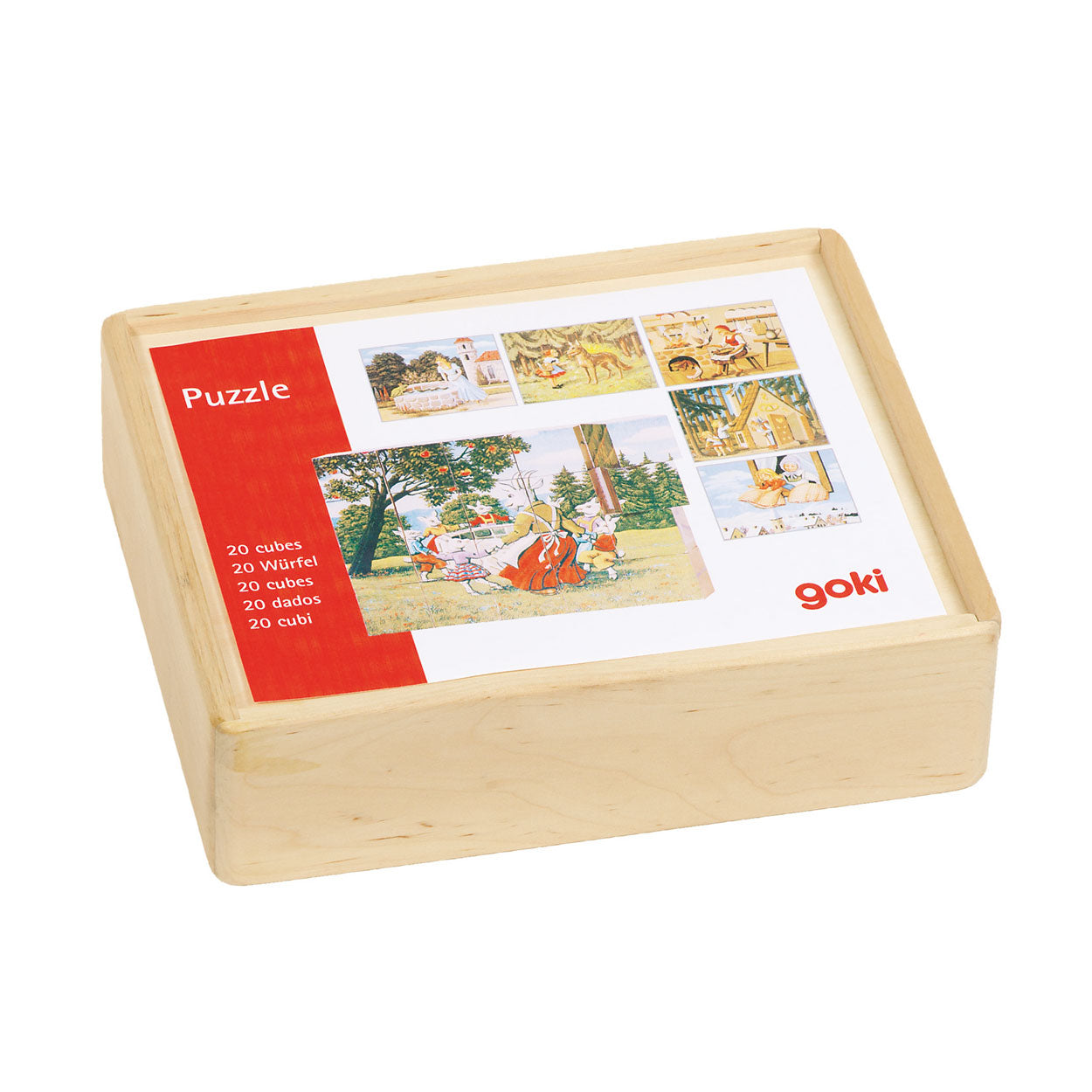 Goki Holzbaustein-Puzzle Märchen