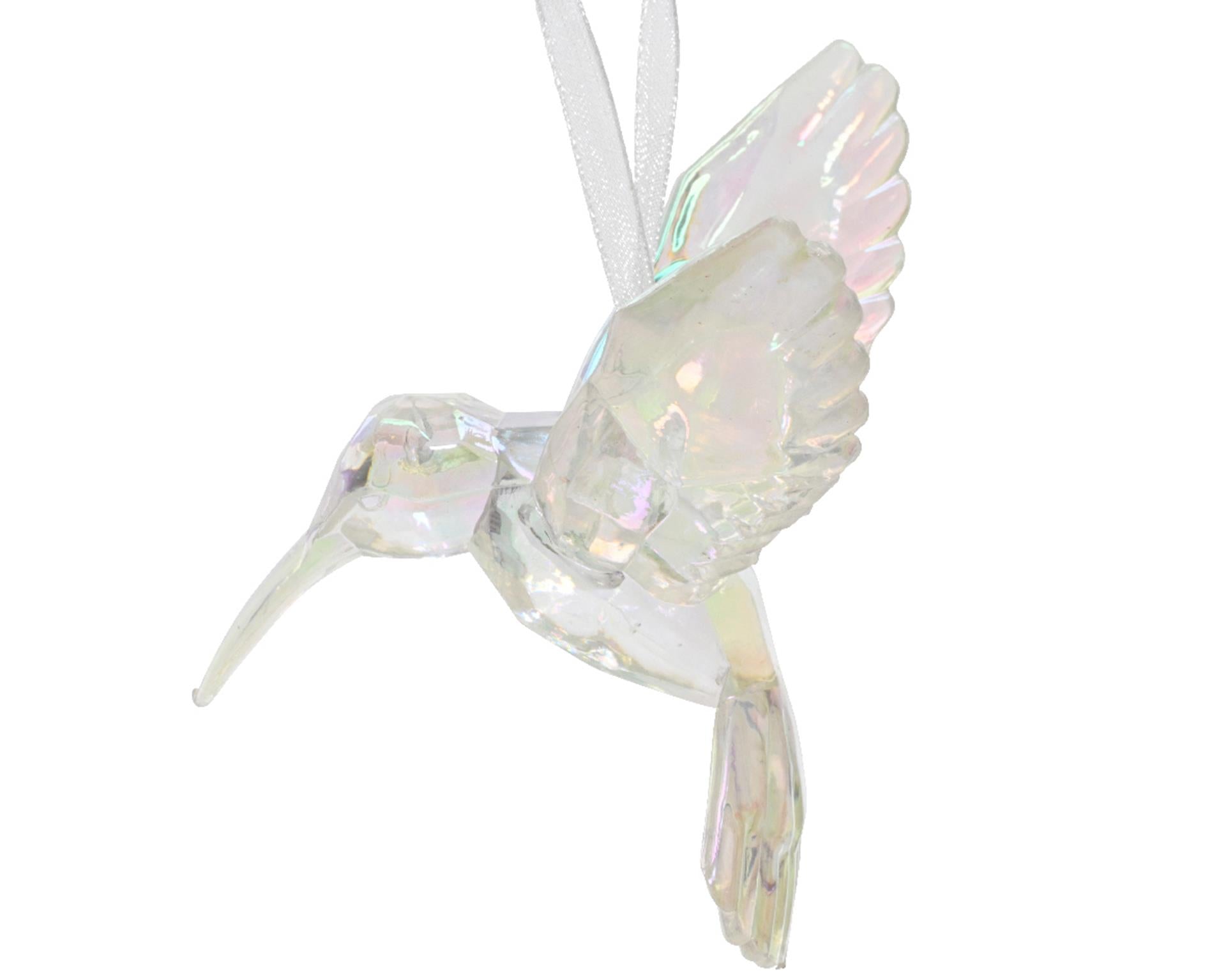 Decoris kersthanger kolibrie kunststof 10cm iris