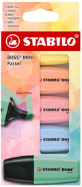 Stabilo boss mini - markeerstift - pastel - etui met 5 kleuren