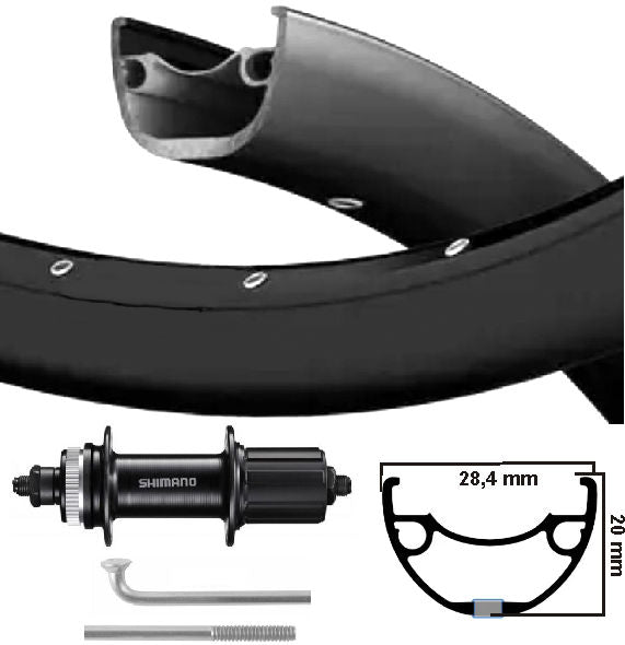 KGS Hinterrad 28 Zoll (622) MAC1-M650 + Spoke Stainless Steel Cass Centerl 8-10 SP