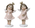 Decoris beeld engel polyresin roze 10,5cm