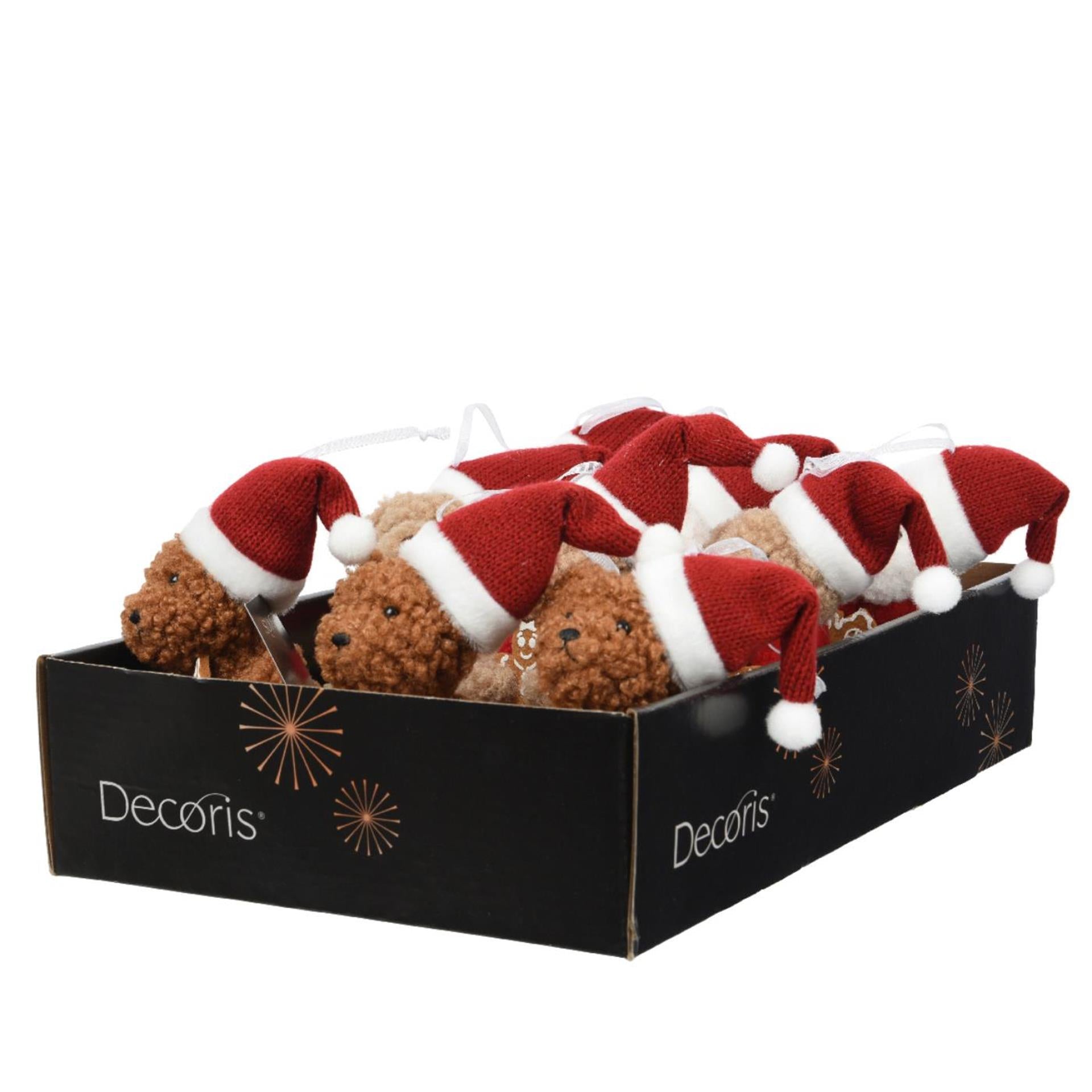 Decoris kersthanger beer polyester 7x6x12cm