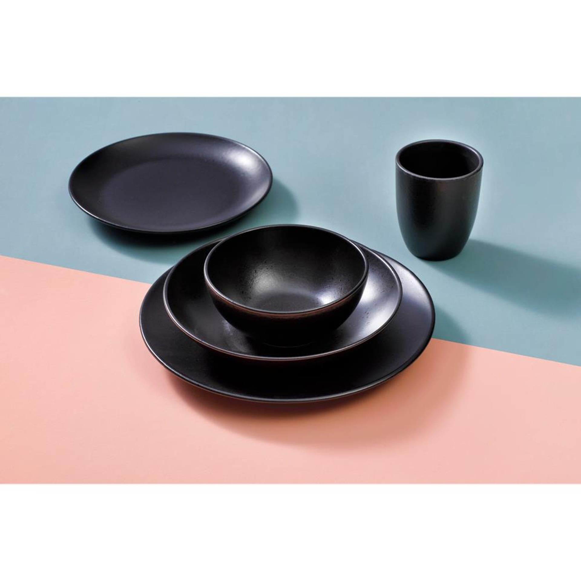 Mammoet moon diep bord 21,5cm zwart 6 stuks