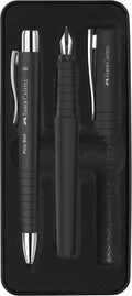 Faber-castell giftbox poly pen - set met balpen en vulpen - zwart - fc-241050