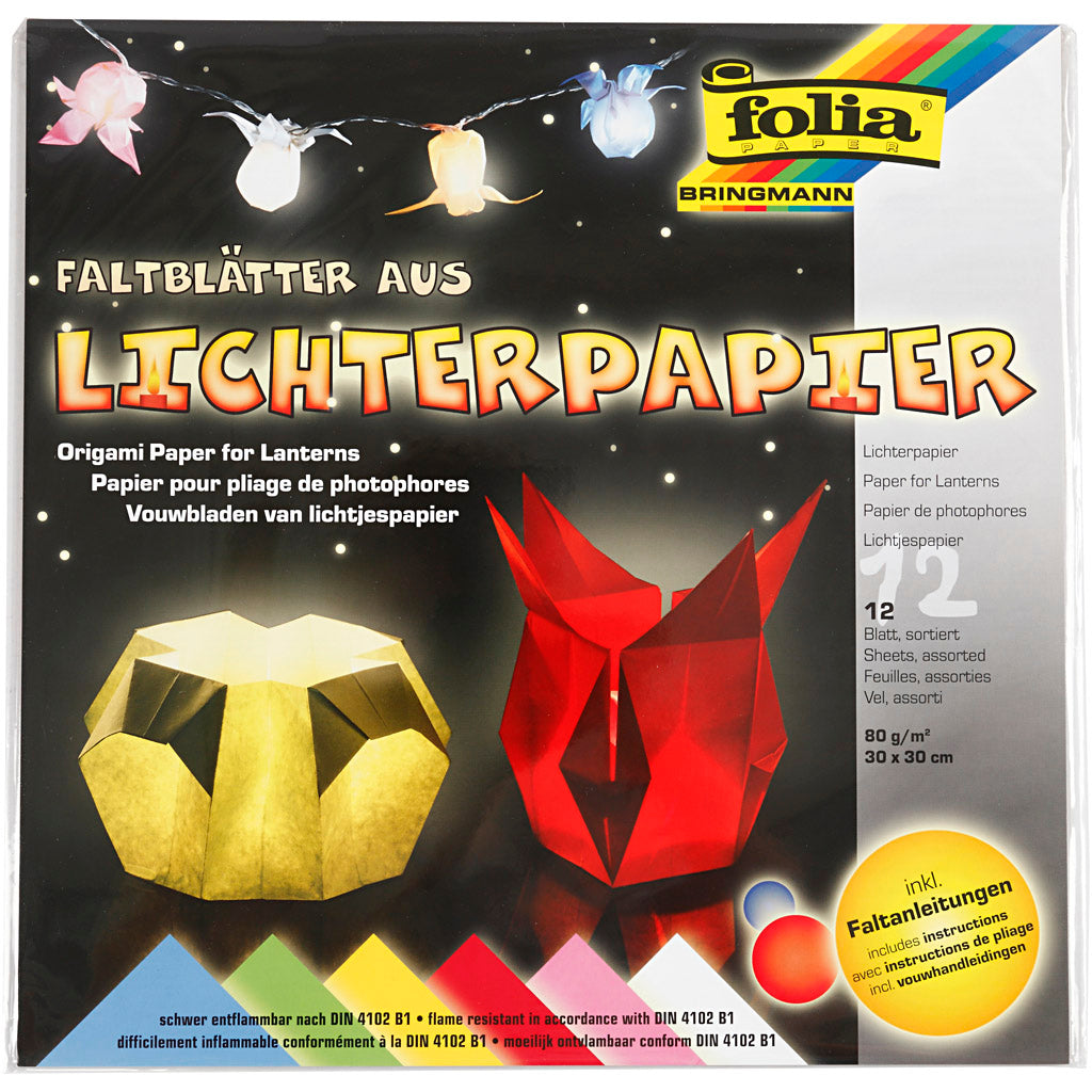 Creativ Company Laternenpapier, Standardfarben, 30 x 30 cm, 12 Blatt
