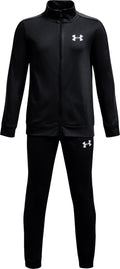 Under armour ua rival knit track suit-blk jongens trainingspak - zwart - wit