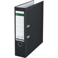 Ordner leitz 1010 plastic breedte 8cm zwart insteeketiket grijpgat