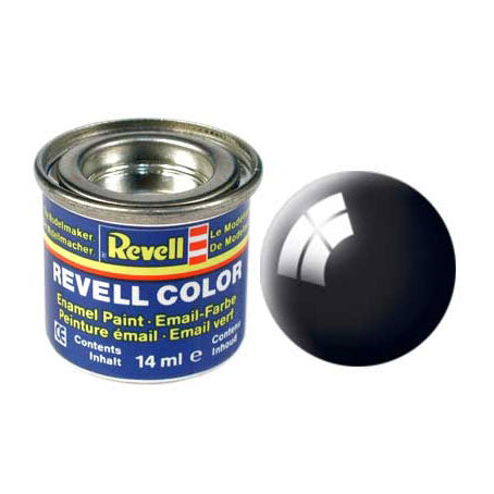 Revell - modelbouwverf nr 7 zwart glanzend