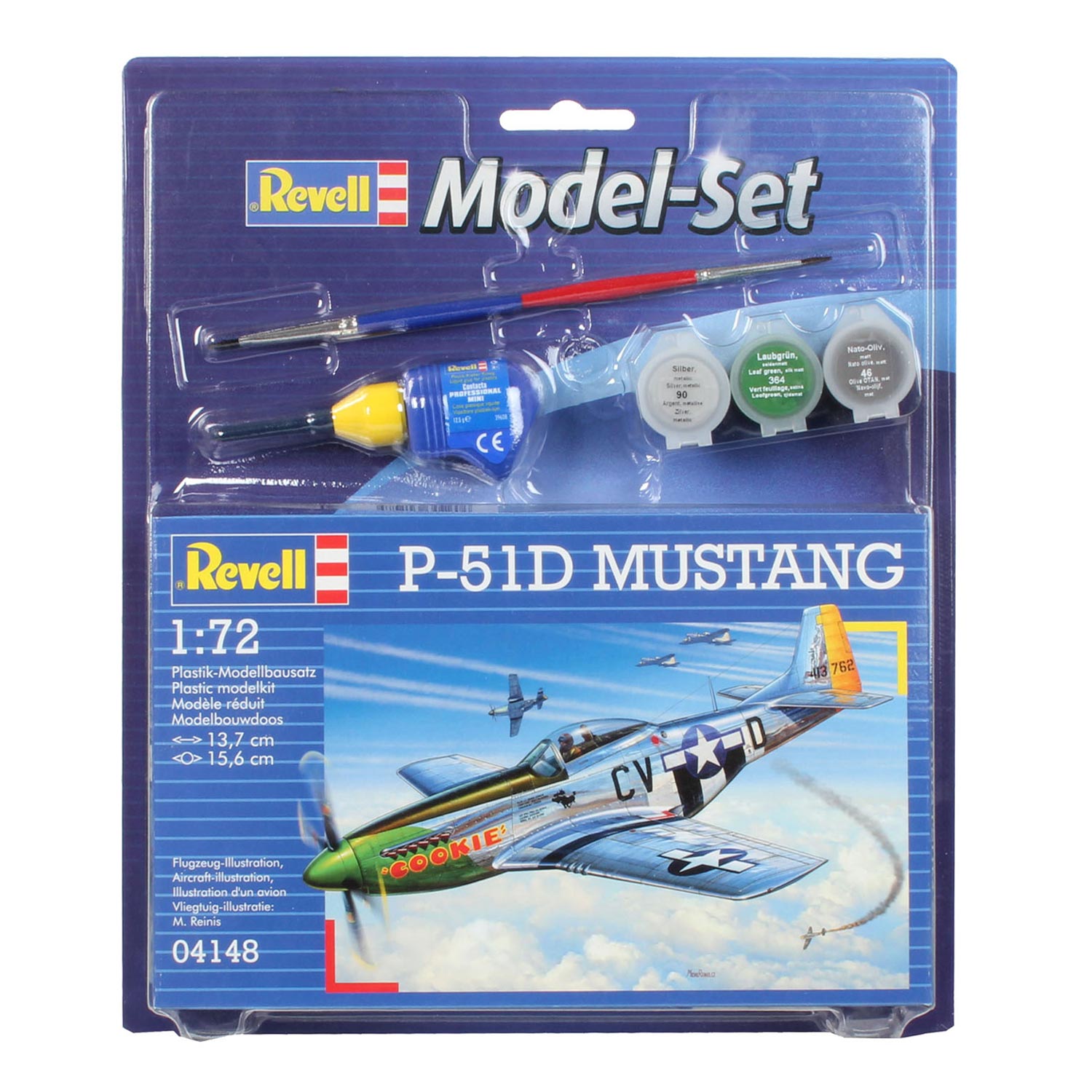 Revell Modellbausatz – P-51D Mustang, 34-teilig – inkl. Grundfarben