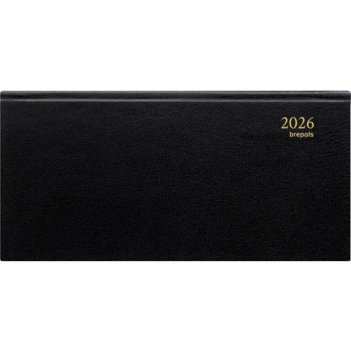 Zakagenda beprint brepols kunstleer 16,6x8,1cm zwart 7 dgn per 2 pag