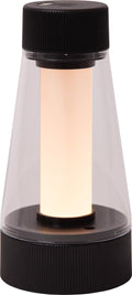 Lucide lorali - oplaadbare tafellamp binnen buiten - accu batterij - ø 7,7 cm - led dimbaar - 1x1,2w 2600k 3000k - ip44 - zwart