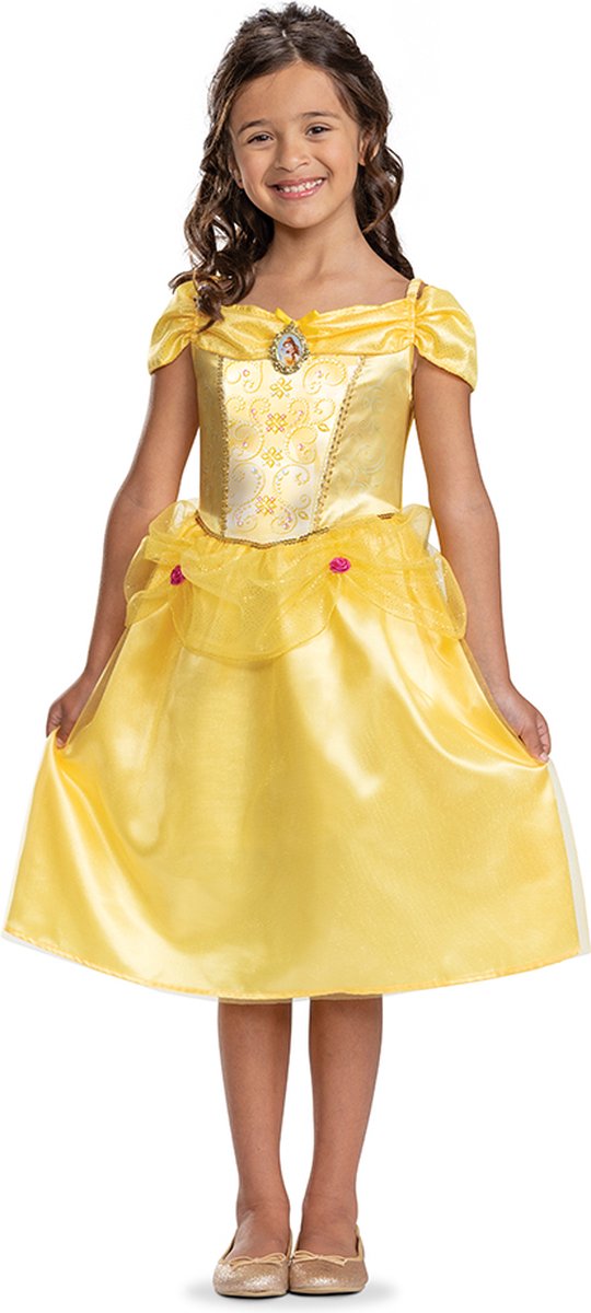Disguise disney prinses - beauty the beast, belle jurk classic, maat s (5 - 6 jaar), meisjes