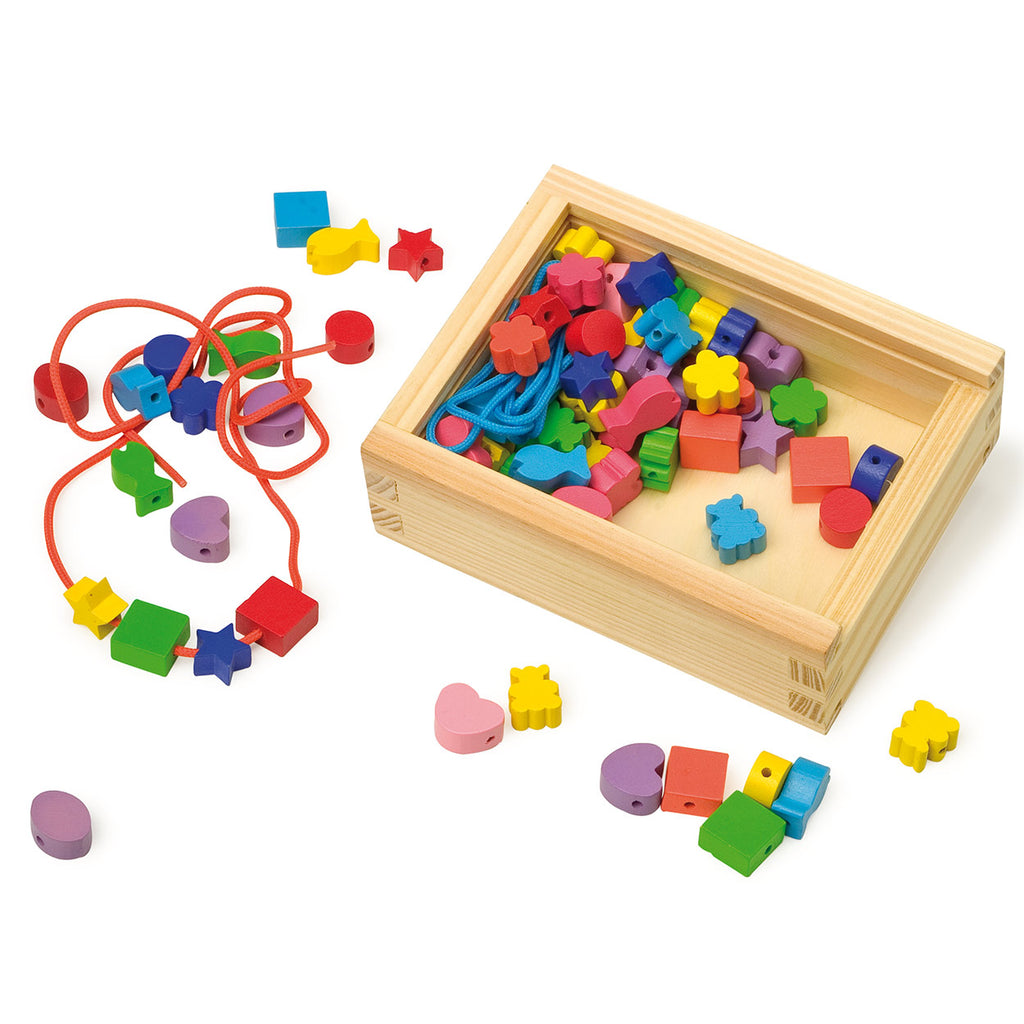 Small Foot - Holzperlen zum Auffädeln, 84 Stück.