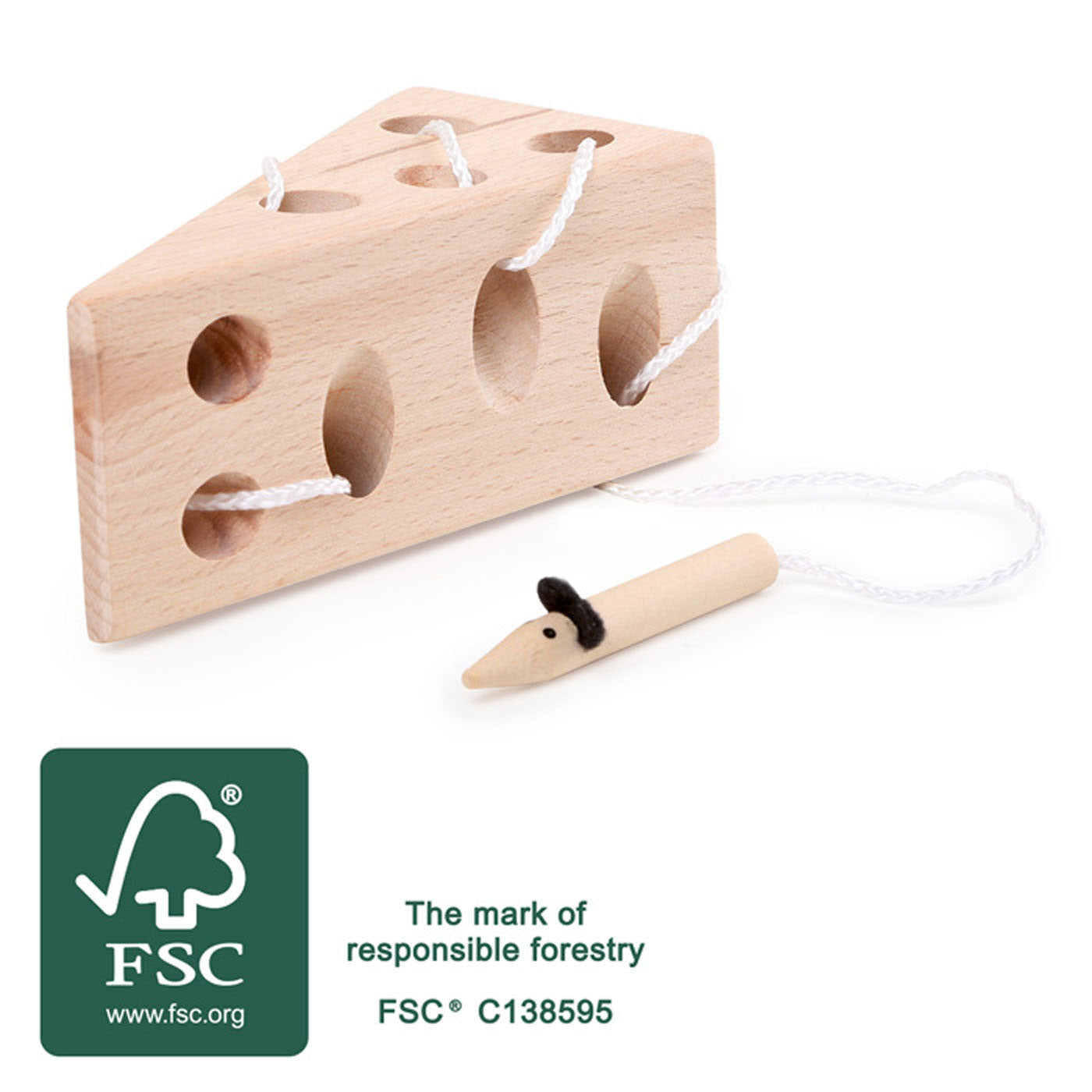 Small Foot – Käse-und-Maus-Holzfädelspiel