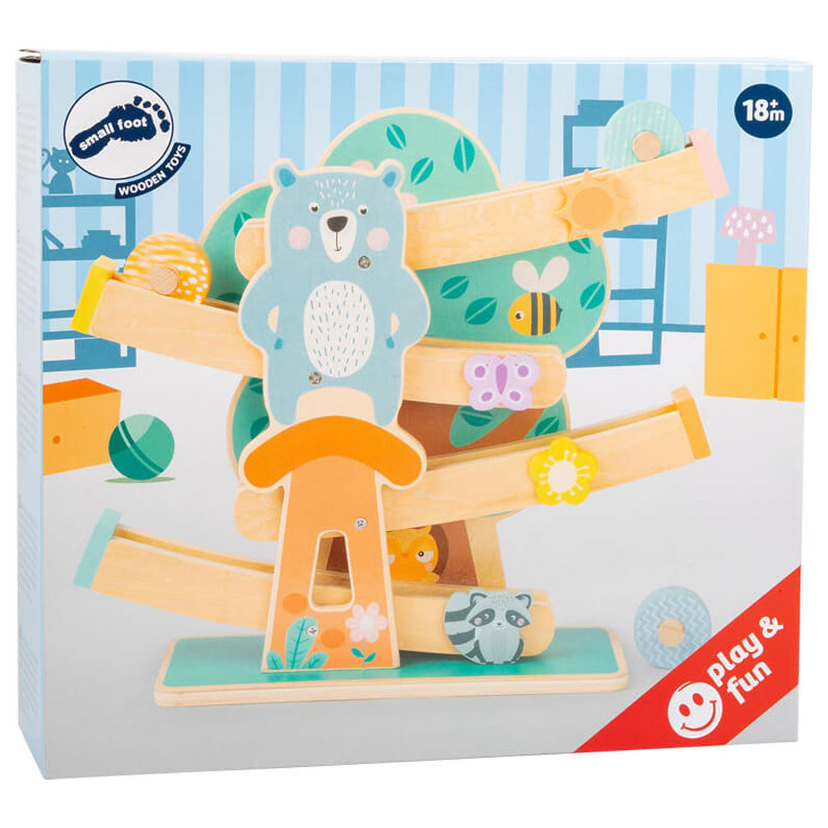 Small Foot - Pastellfarbene Murmelbahn aus Holz
