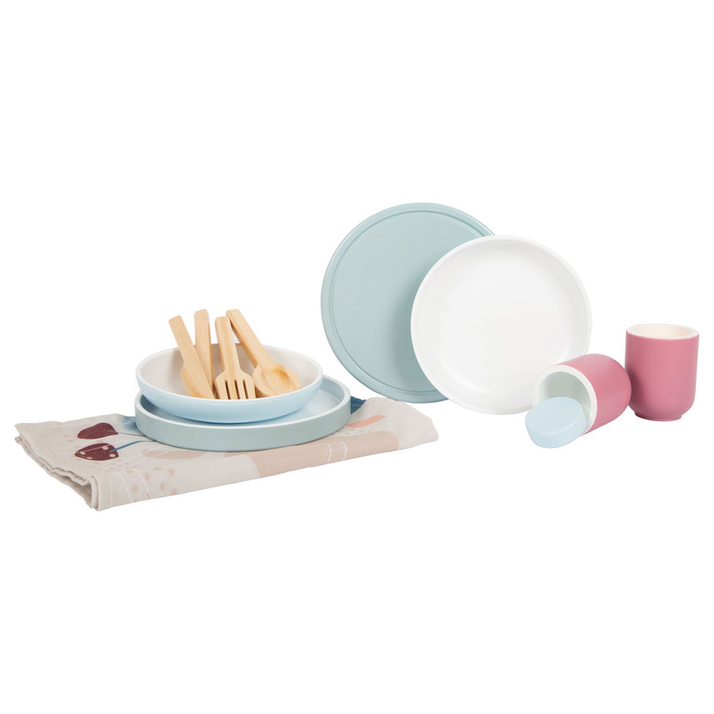 Small foot - houten bestekset met placemats, 18dlg.
