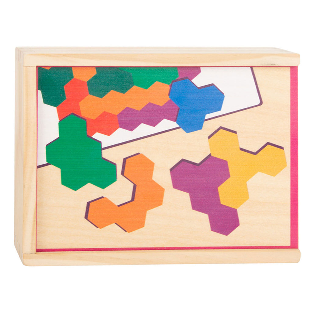 Kleiner Fuß – sechseckiges Holzpuzzle