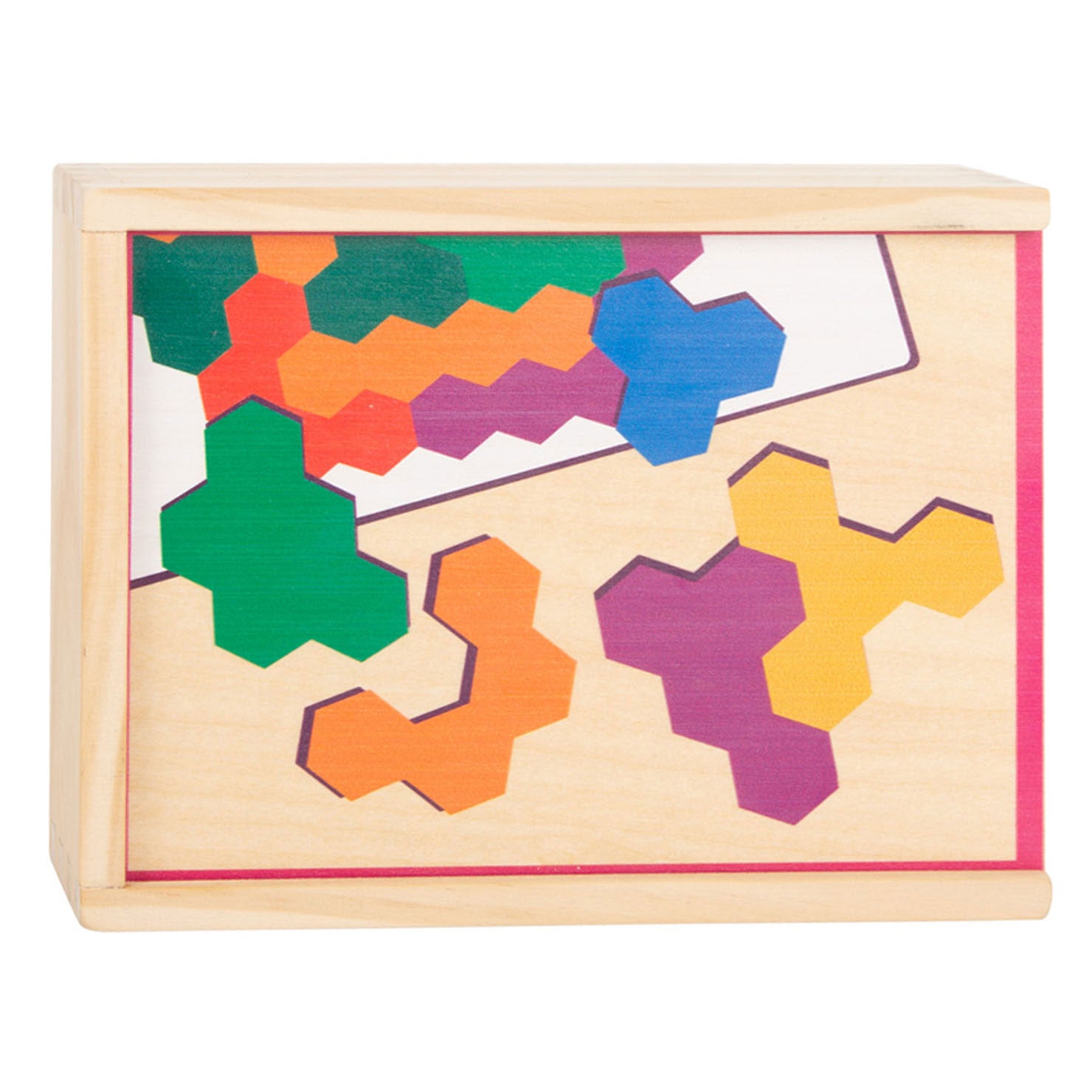 Kleiner Fuß – sechseckiges Holzpuzzle